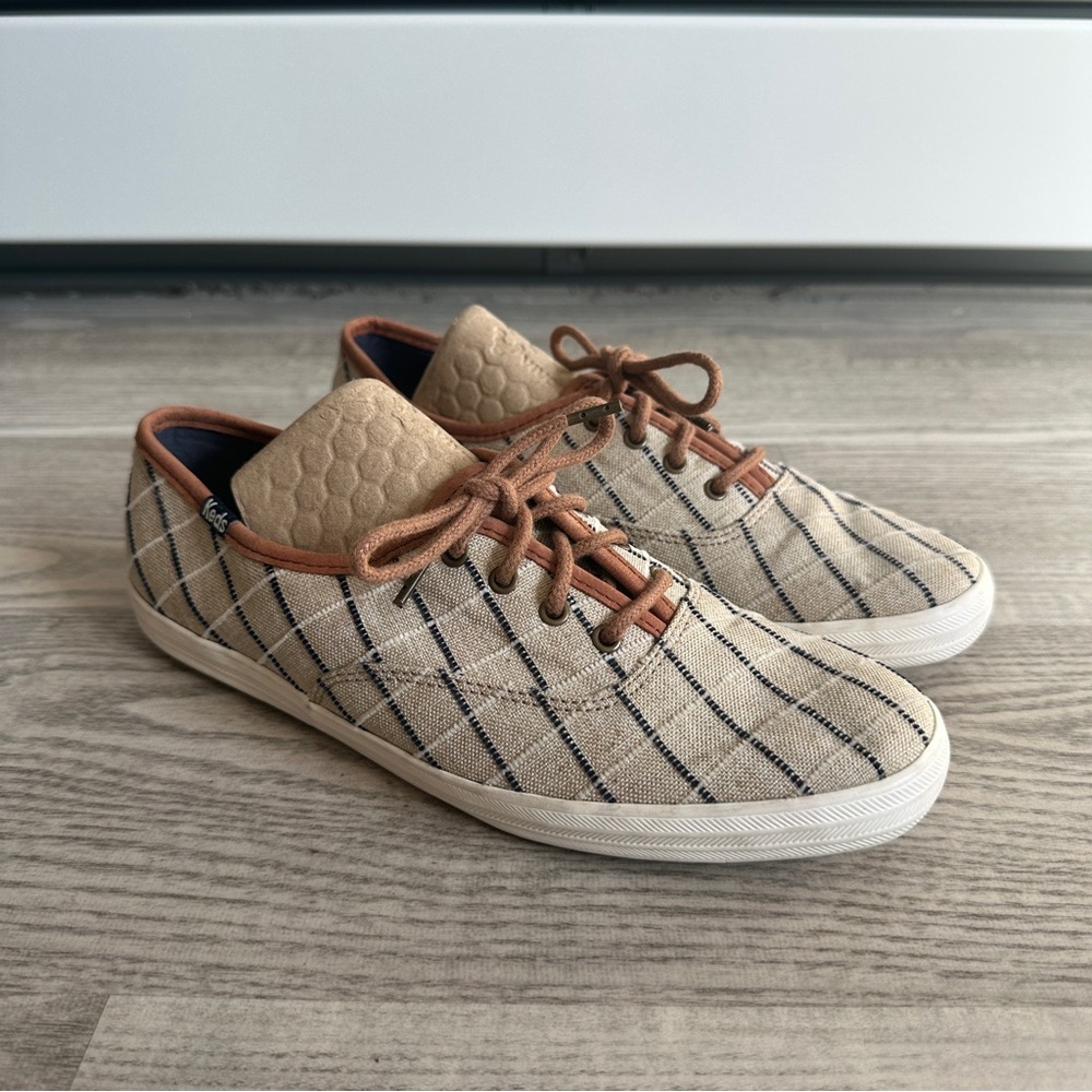 Keds Tan and Black Plaid Sneakers 8